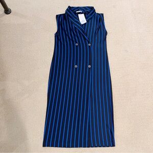 Zara Sleeveless Striped Blue and Black vest dress size S
